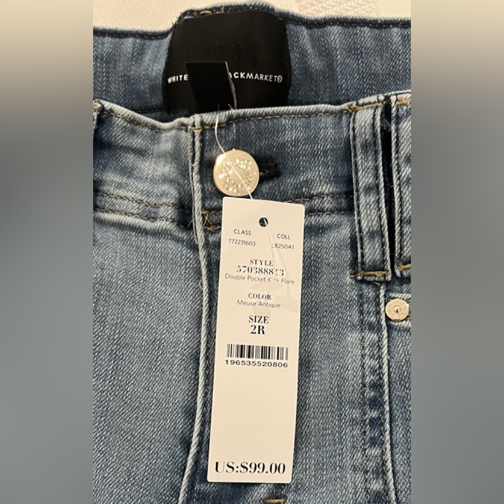 White House Black. Market High-Rise Double
Pocket Kick Flare Jeans, Size 2, NWT - Picture 4 of 10